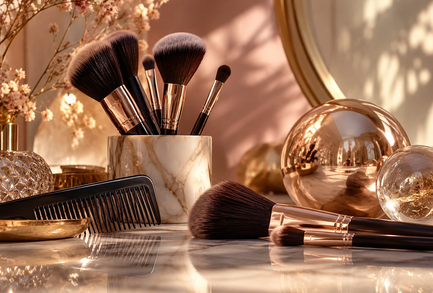 Illustrative beauty still life created for this demo; not a photo of the business or its location.